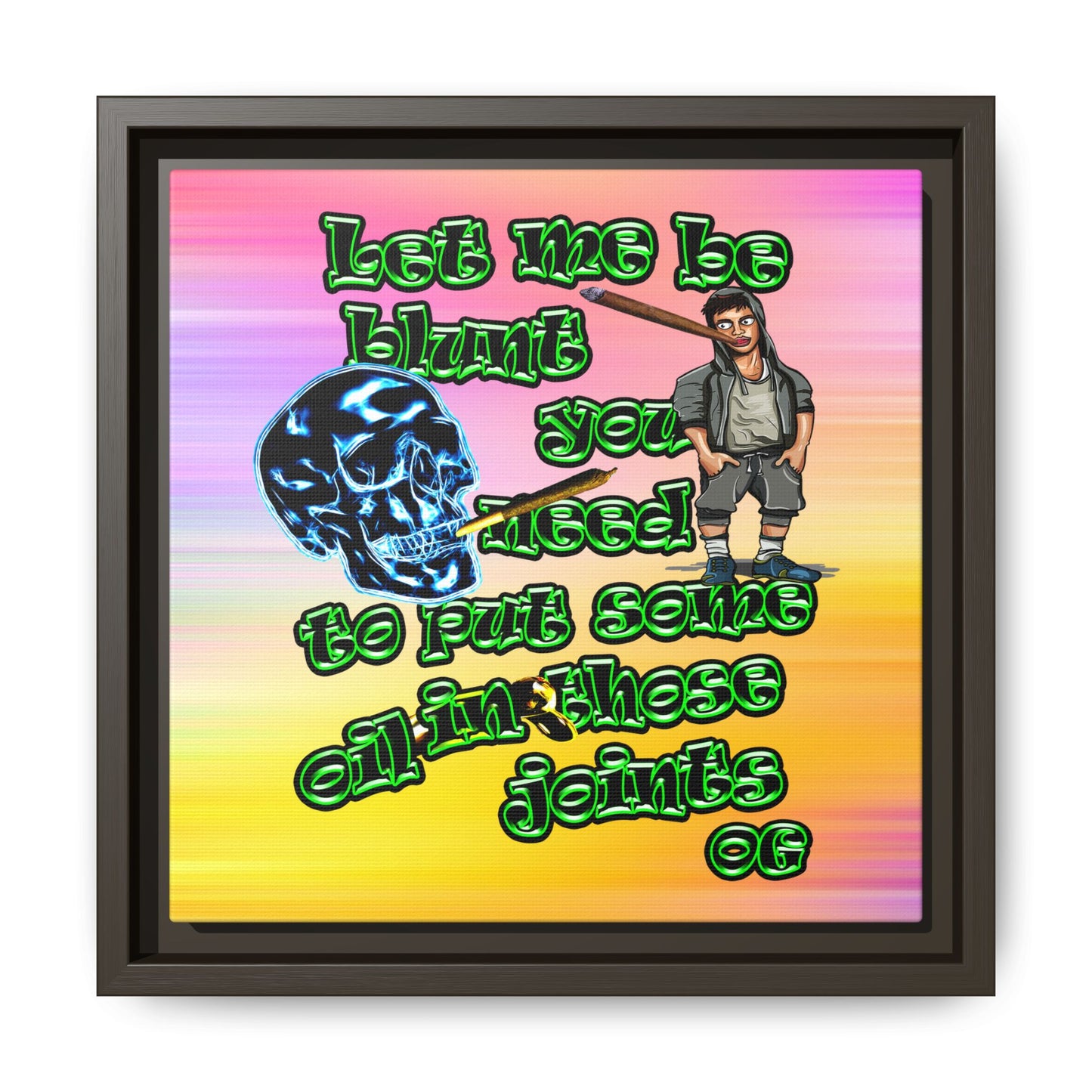 og - framed canvas art (color blur)