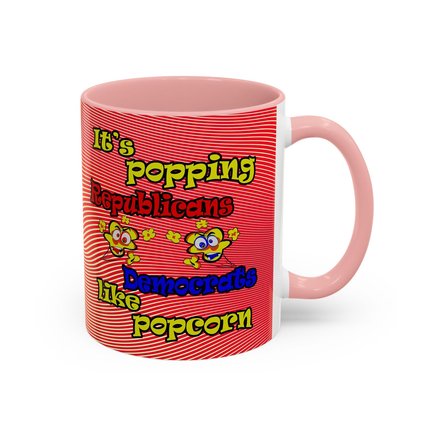 popping like popcorn - Accent Mug (yellow-orange wave)