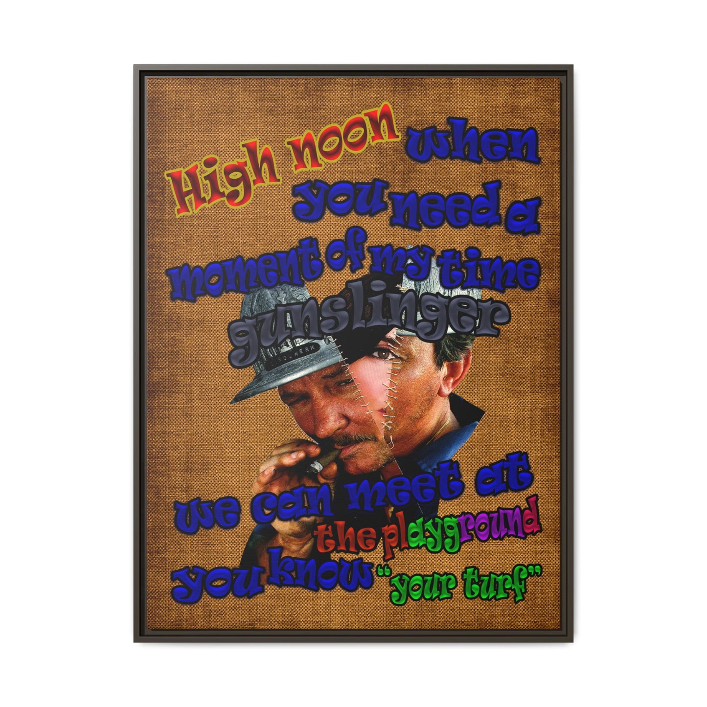 high noon - framed canvas art (brown papyrus)