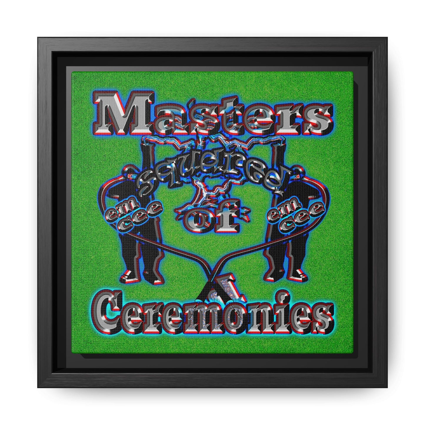 em cee squared - framed canvas art (green turf)