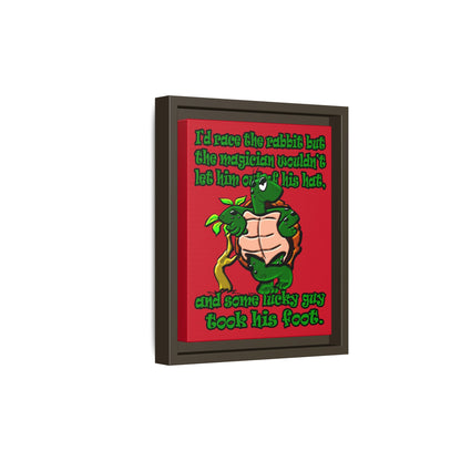 turtle race - framed canvas art (dark red)