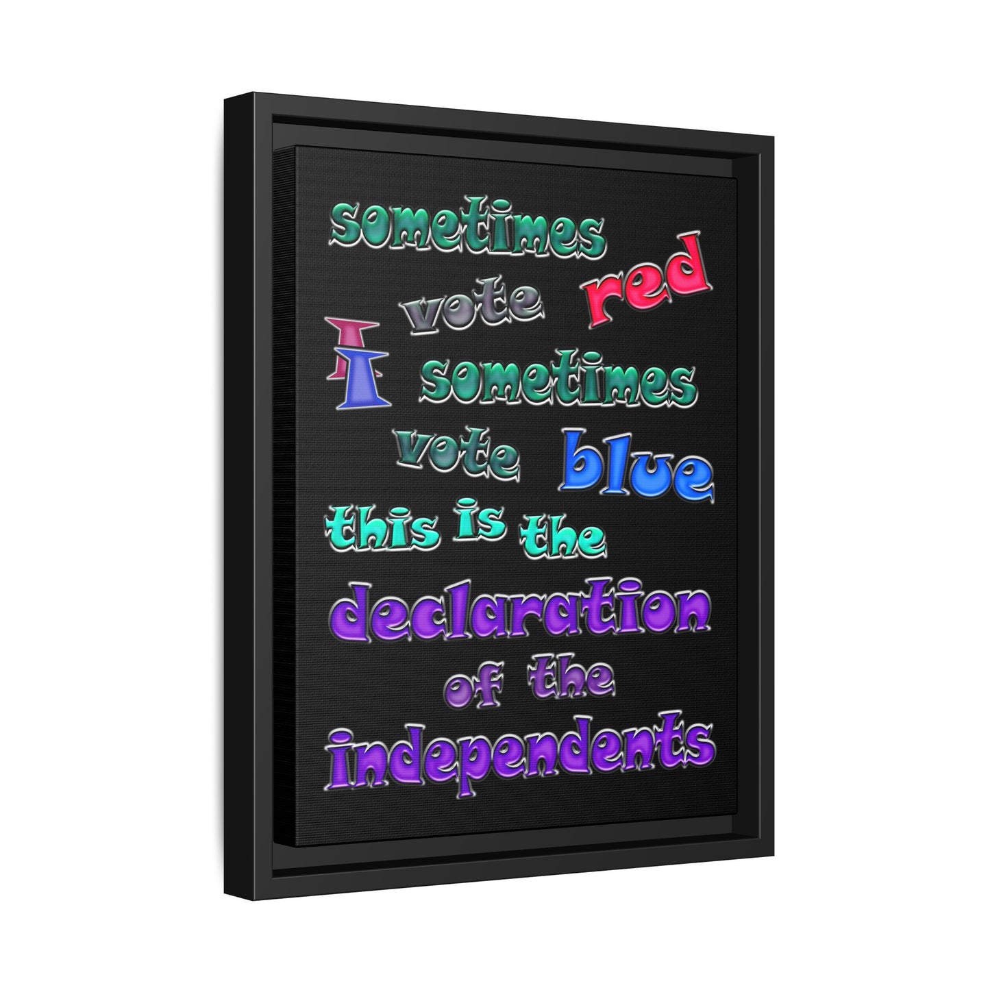 declaration of the independents - framed canvas art (black)
