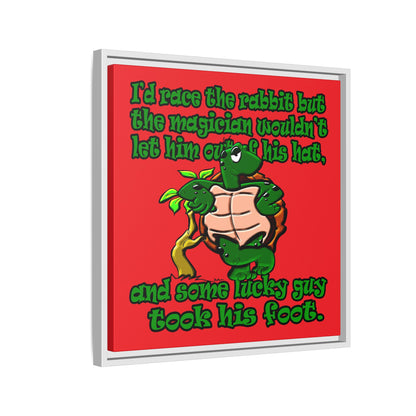 turtle race - framed canvas art (red)