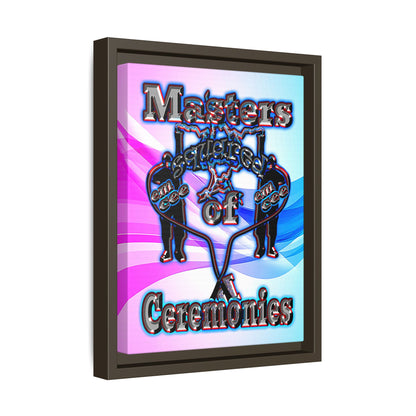 em cee squared - framed canvas art (light blue-pink wave)