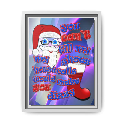 santa's shoes - framed canvas art (grey-pink wave)