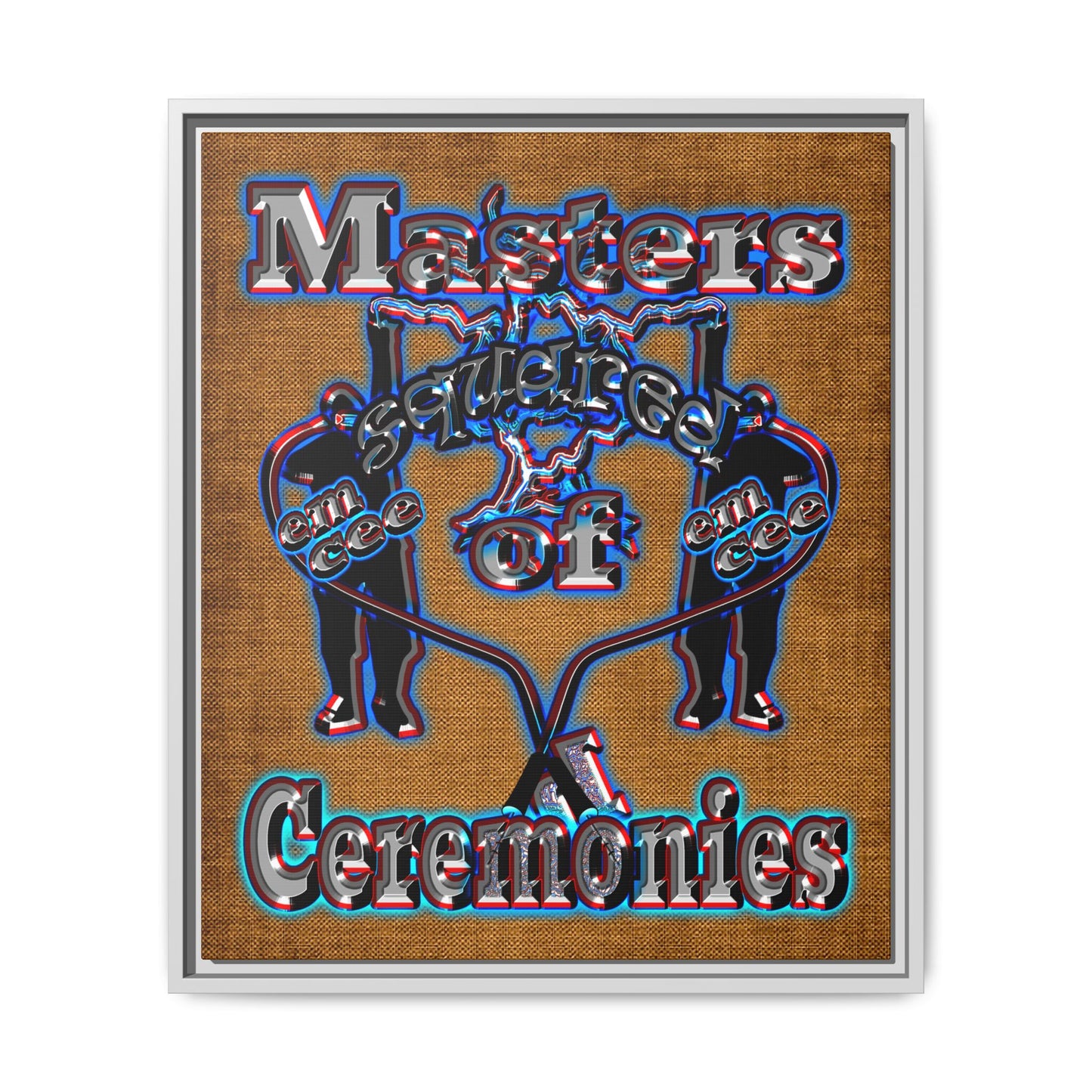 em cee squared - framed canvas art (brown papyrus)