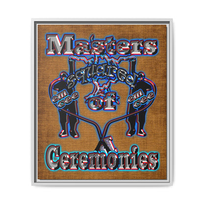 em cee squared - framed canvas art (brown papyrus)