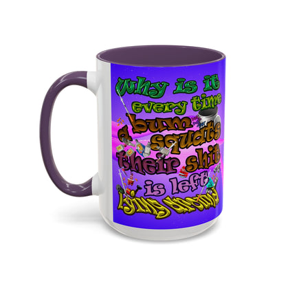 the bum's shit - Accent Mug (purple-pink wave)