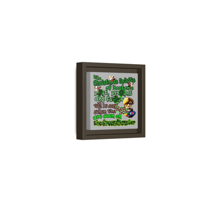 christmas spirits of boston - framed canvas art (light grey)