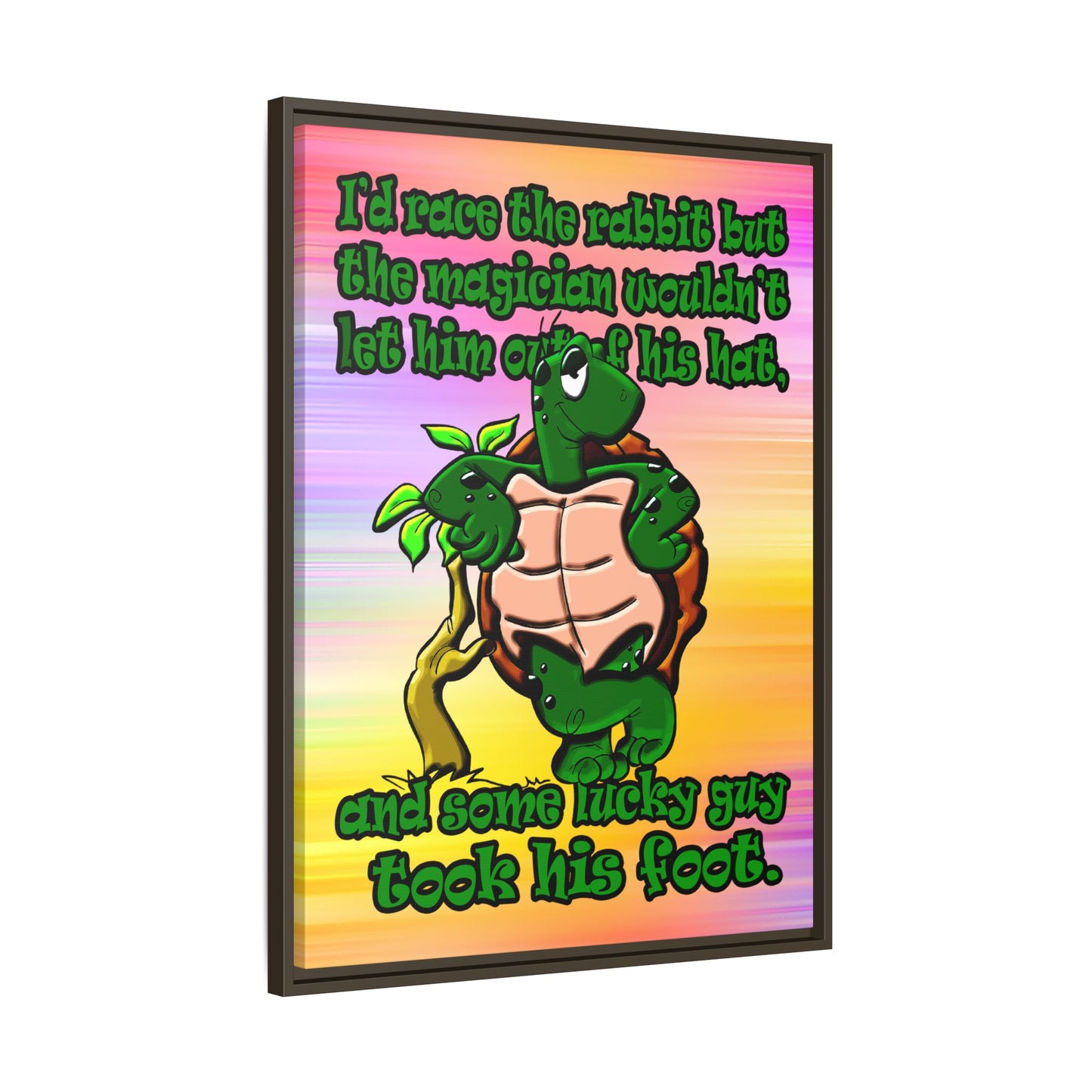 turtle race - framed canvas art (color blur)