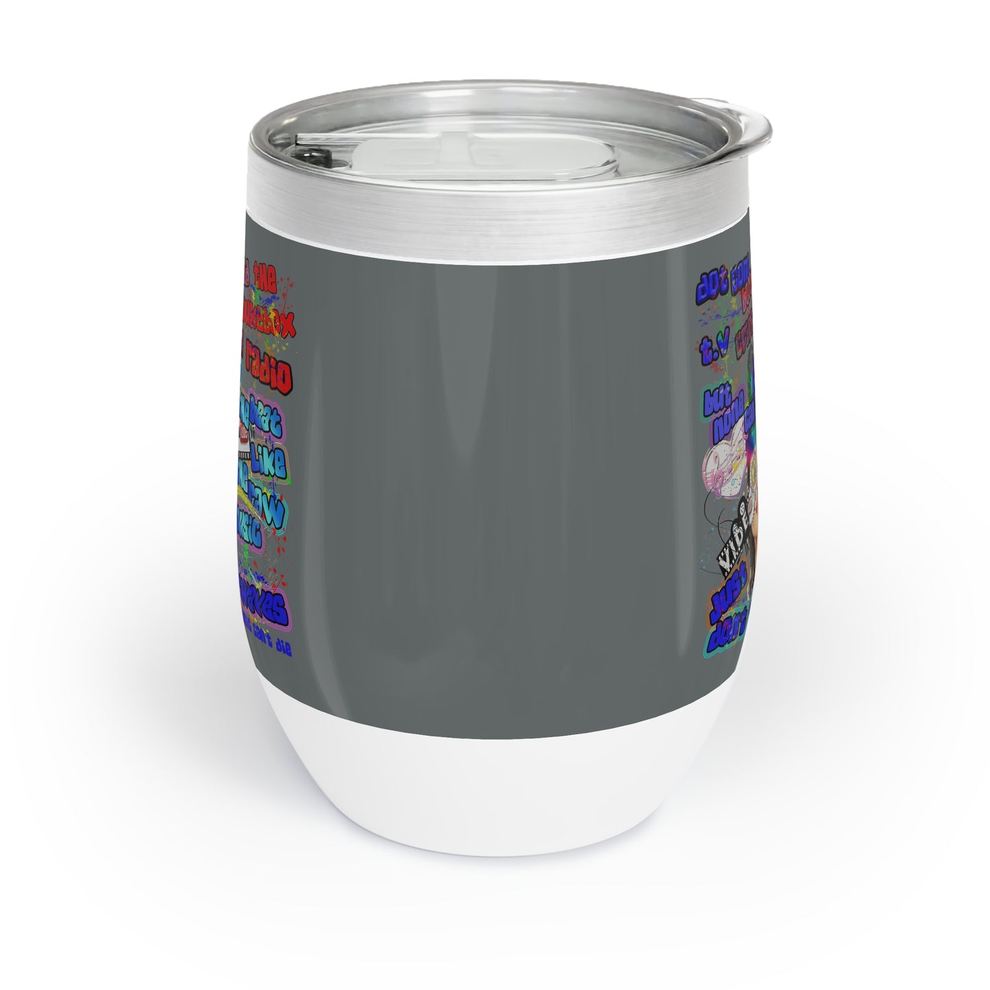 drop the beat - Chill Wine Tumbler (dark grey)