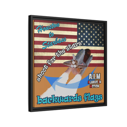 shoot for the stars - framed canvas art (light brown)