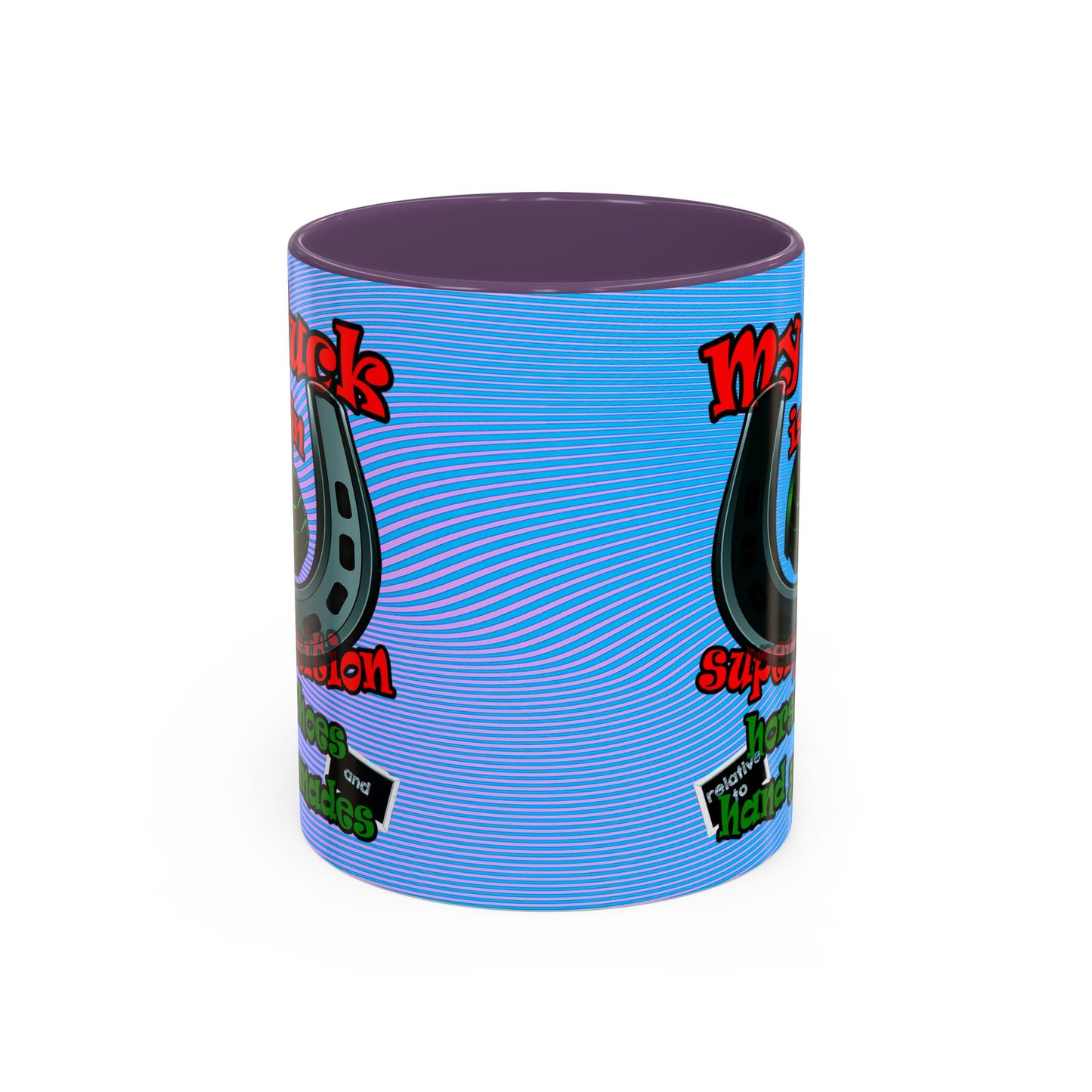 my luck - Accent Mug (light blue-purple wave)