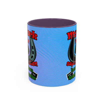 my luck - Accent Mug (light blue-purple wave)