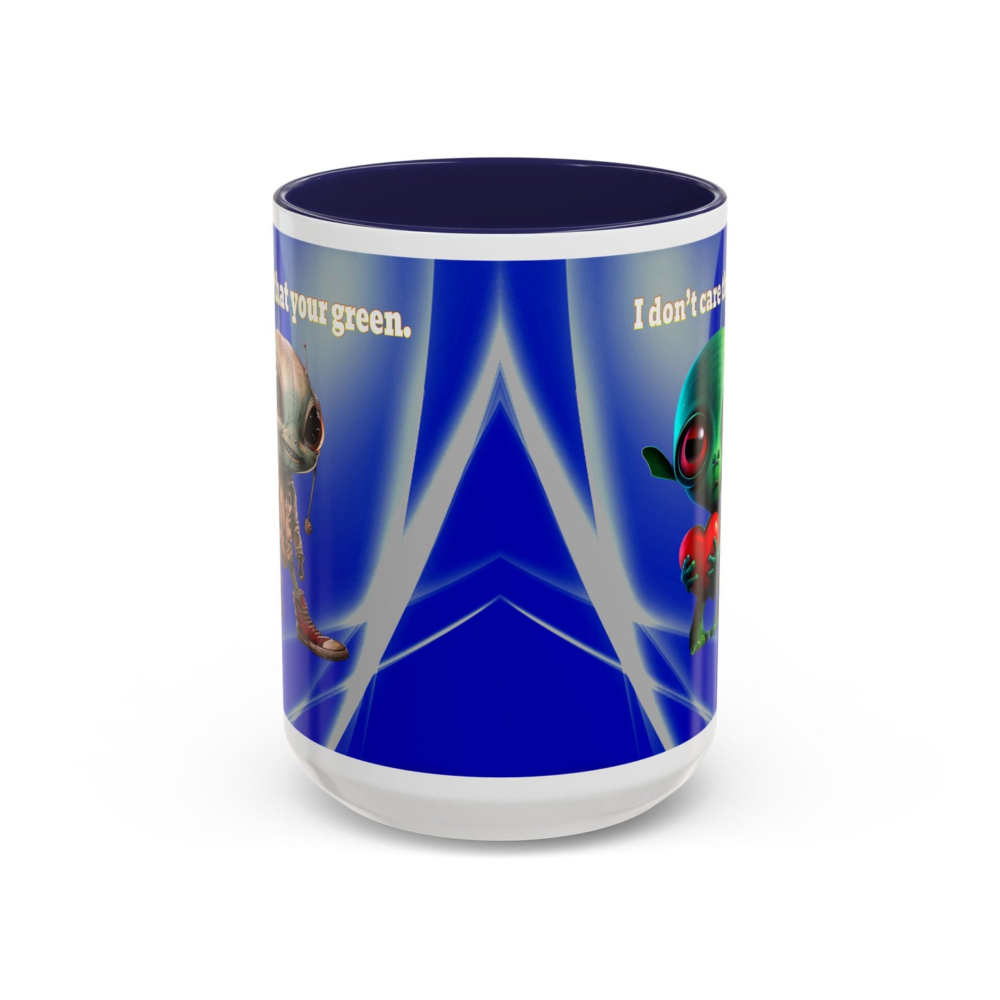 I don't care that your grey - Accent Mug (blue-white wave)