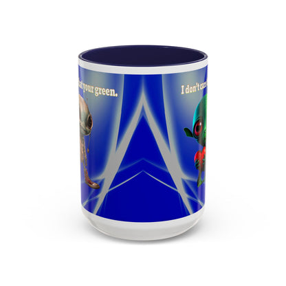 I don't care that your grey - Accent Mug (blue-white wave)
