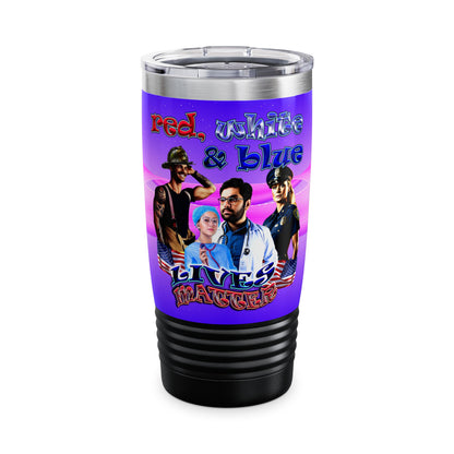 rw&b lives matter - Ringneck Tumbler, 20oz (purple-pink wave)