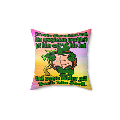 turtle race - Faux Suede Square Pillow - (color blur)