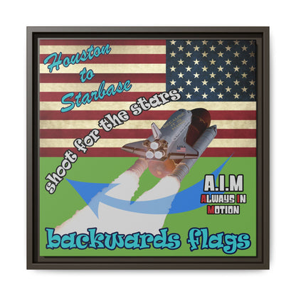shoot for the stars - framed canvas art (green)