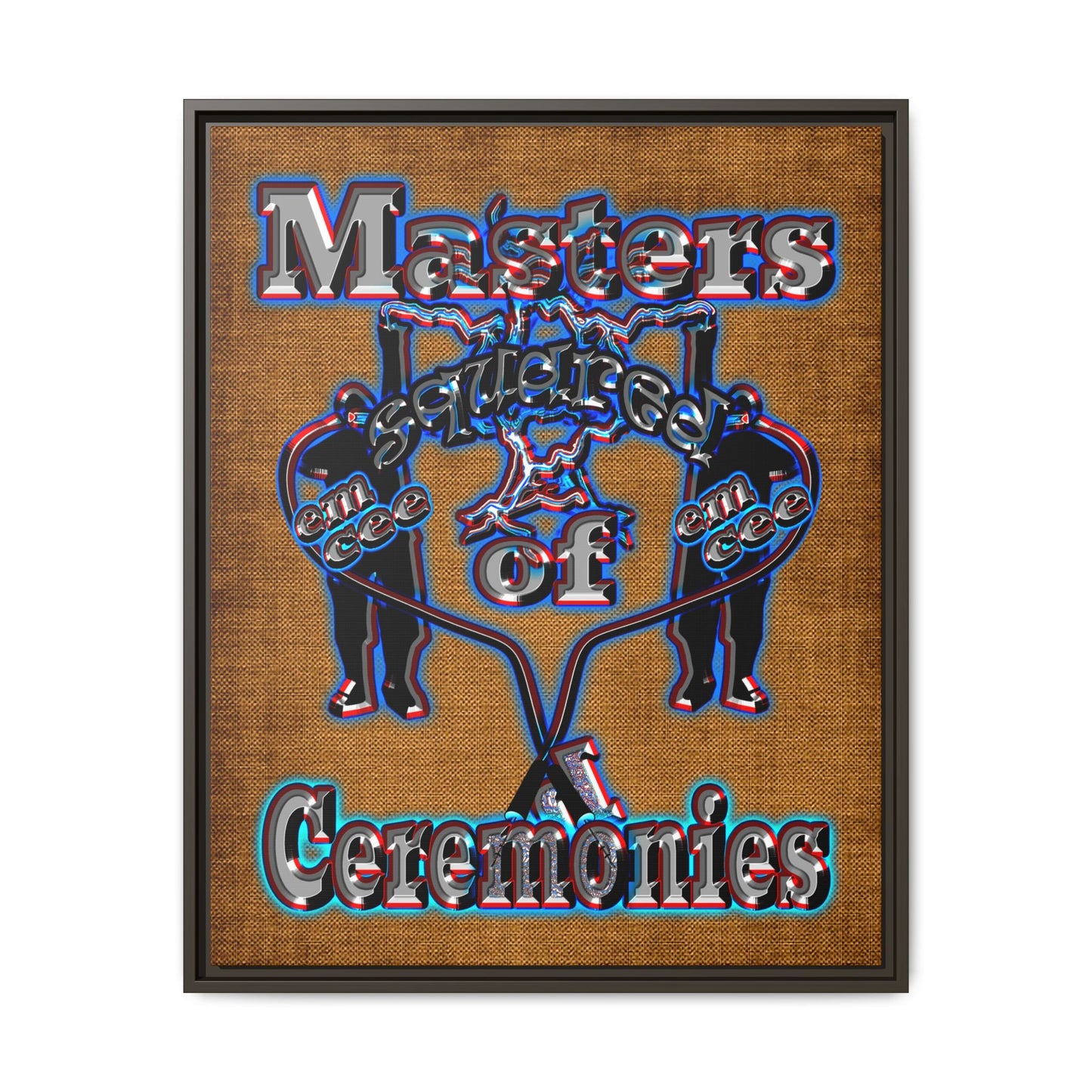 em cee squared - framed canvas art (brown papyrus)