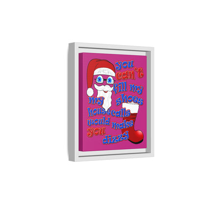 santa's shoes - framed canvas art (pink)