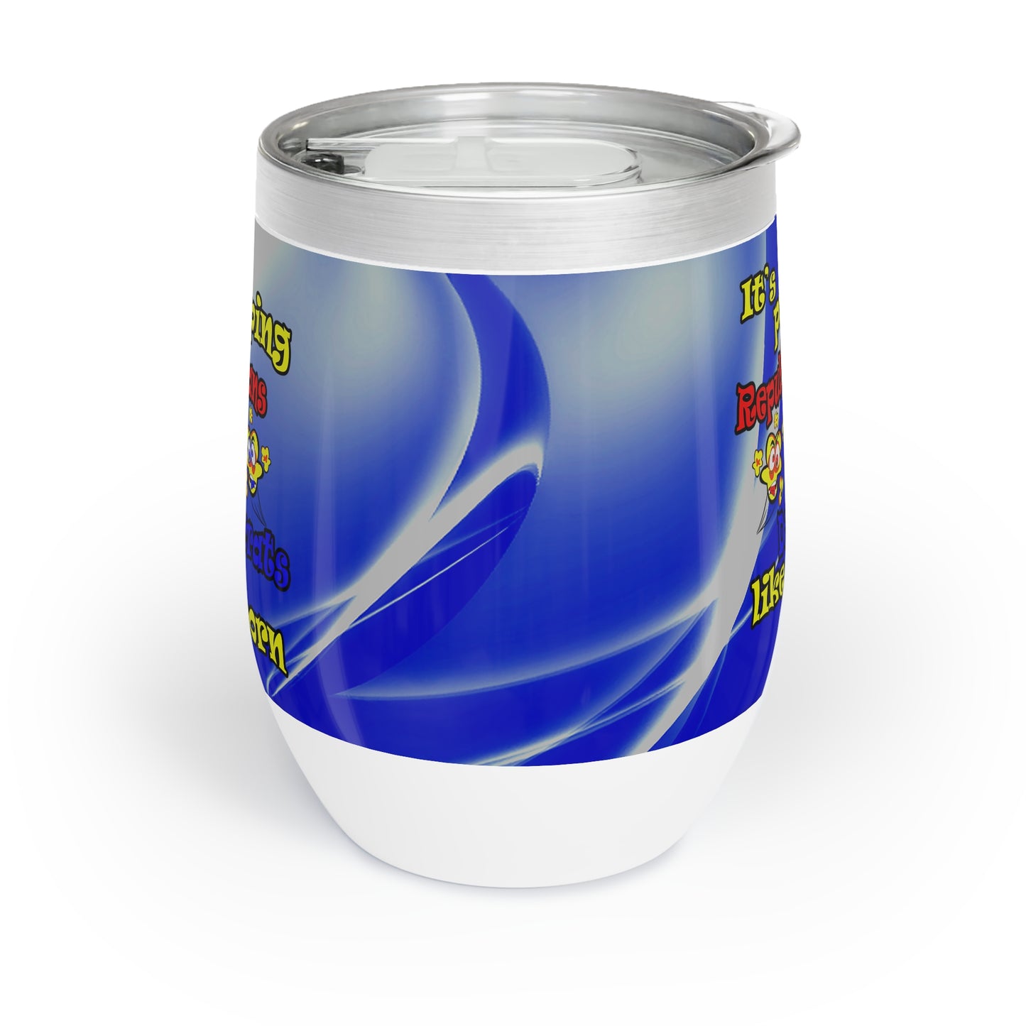 popping like popcorn - Chill Wine Tumbler (blue-white wave)