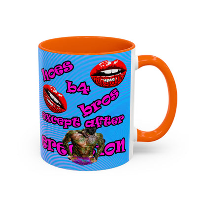 hoes b4 bros - Accent Mug (light blue-purple wave)