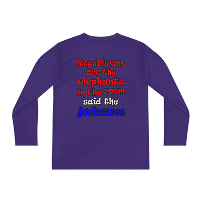 donkeys and elephants - Youth Long Sleeve Competitor Tee
