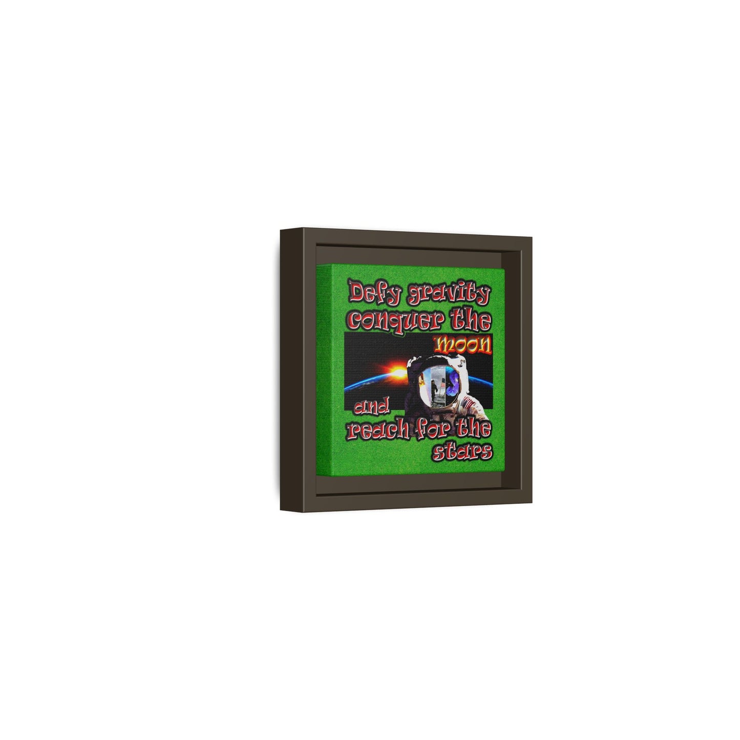 defy conquer reach - framed canvas art (green turf)