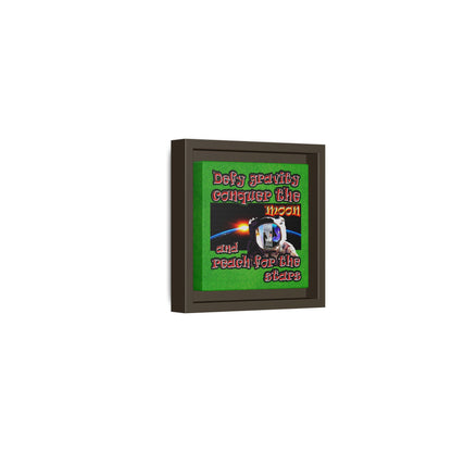 defy conquer reach - framed canvas art (green turf)