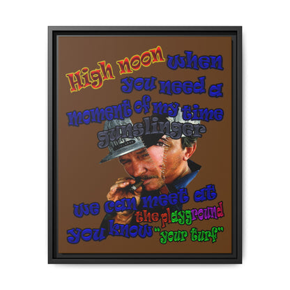high noon - framed canvas art (brown)