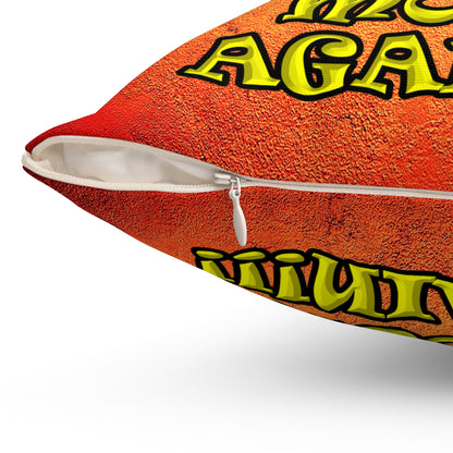 shoot the moon again - Spun Polyester Square Pillow - (burnt orange)