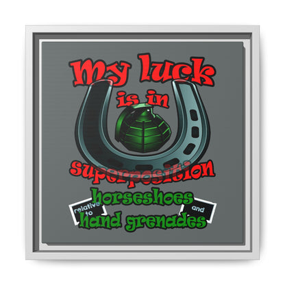 my luck - framed canvas art (dark grey)
