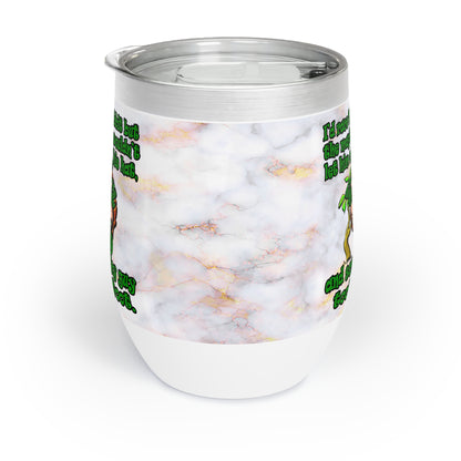 turtle race - Chill Wine Tumbler (white marble)