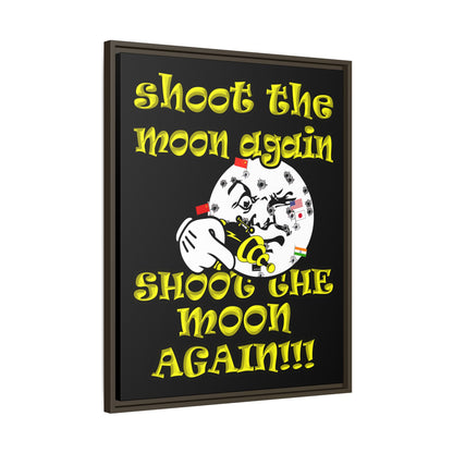 shoot the moon again - framed canvas art (black)