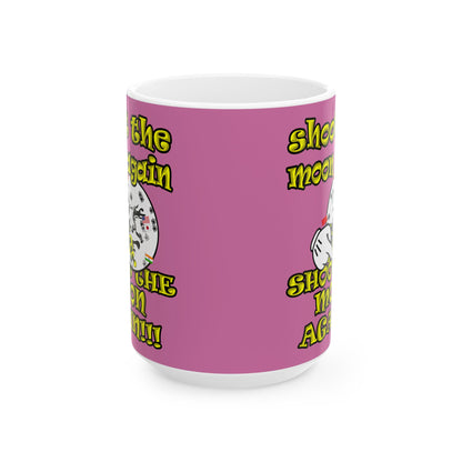 shoot the moon again - White Mug (light pink)