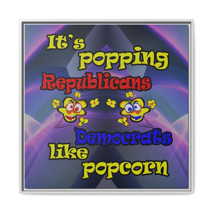 popping like popcorn - framed canvas art (grey-pink wave)
