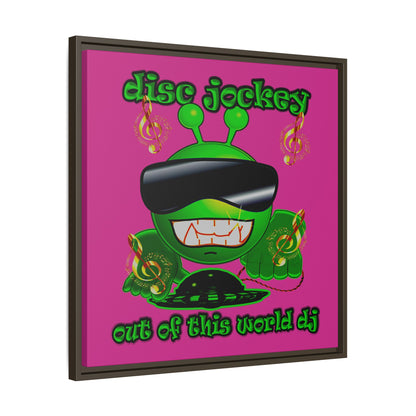disc jockey - framed canvas art (pink)