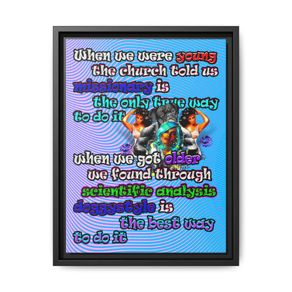 doggystyle - framed canvas art (light blue-purple wave)