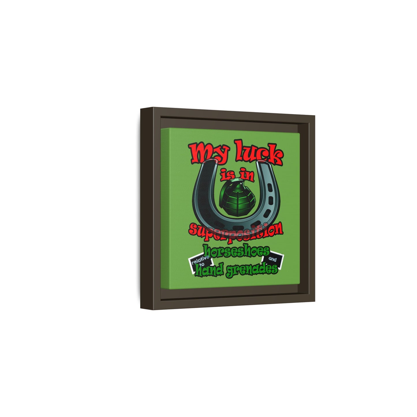 my luck - framed canvas art (green)