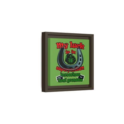 my luck - framed canvas art (green)