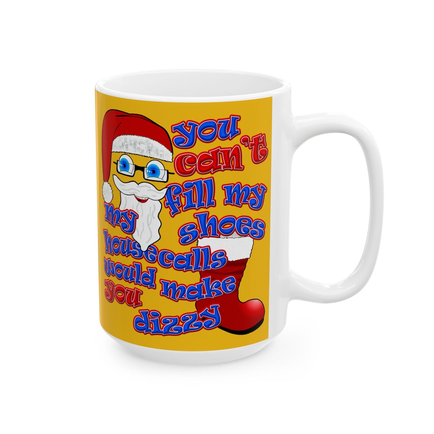 santa's shoes - White Mug (yellow)