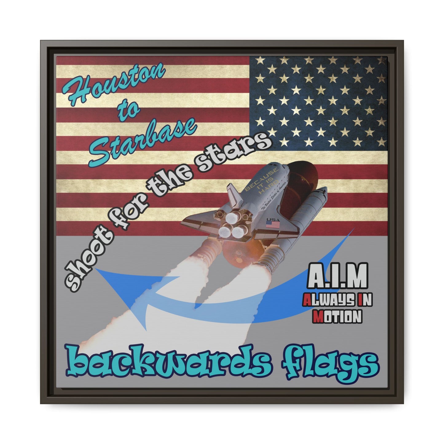shoot for the stars - framed canvas art (grey)