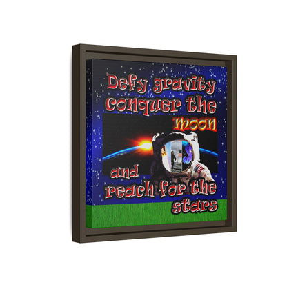 defy conquer reach - framed canvas art ('snoops' background)