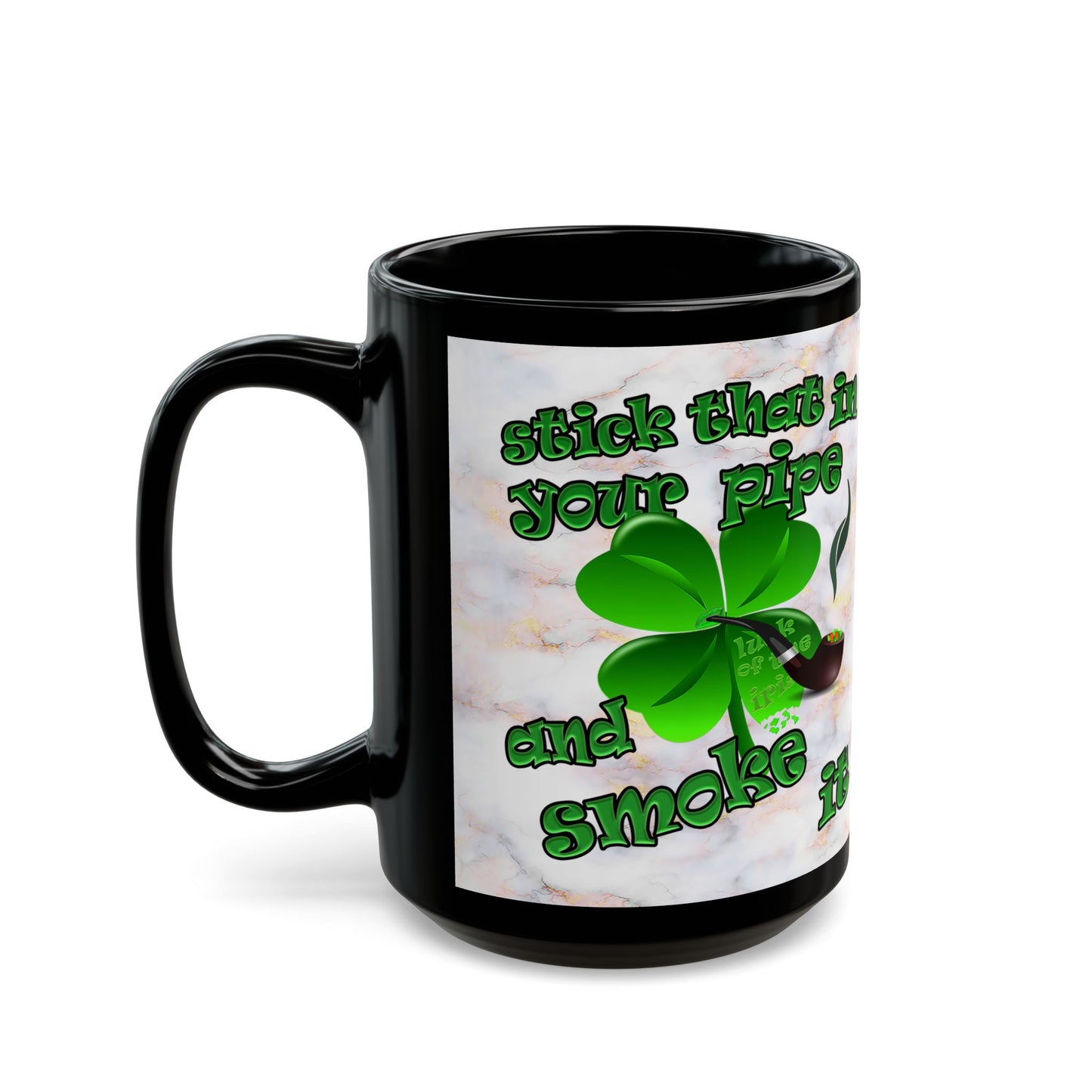 celtics logo - Black Mug (white marble)