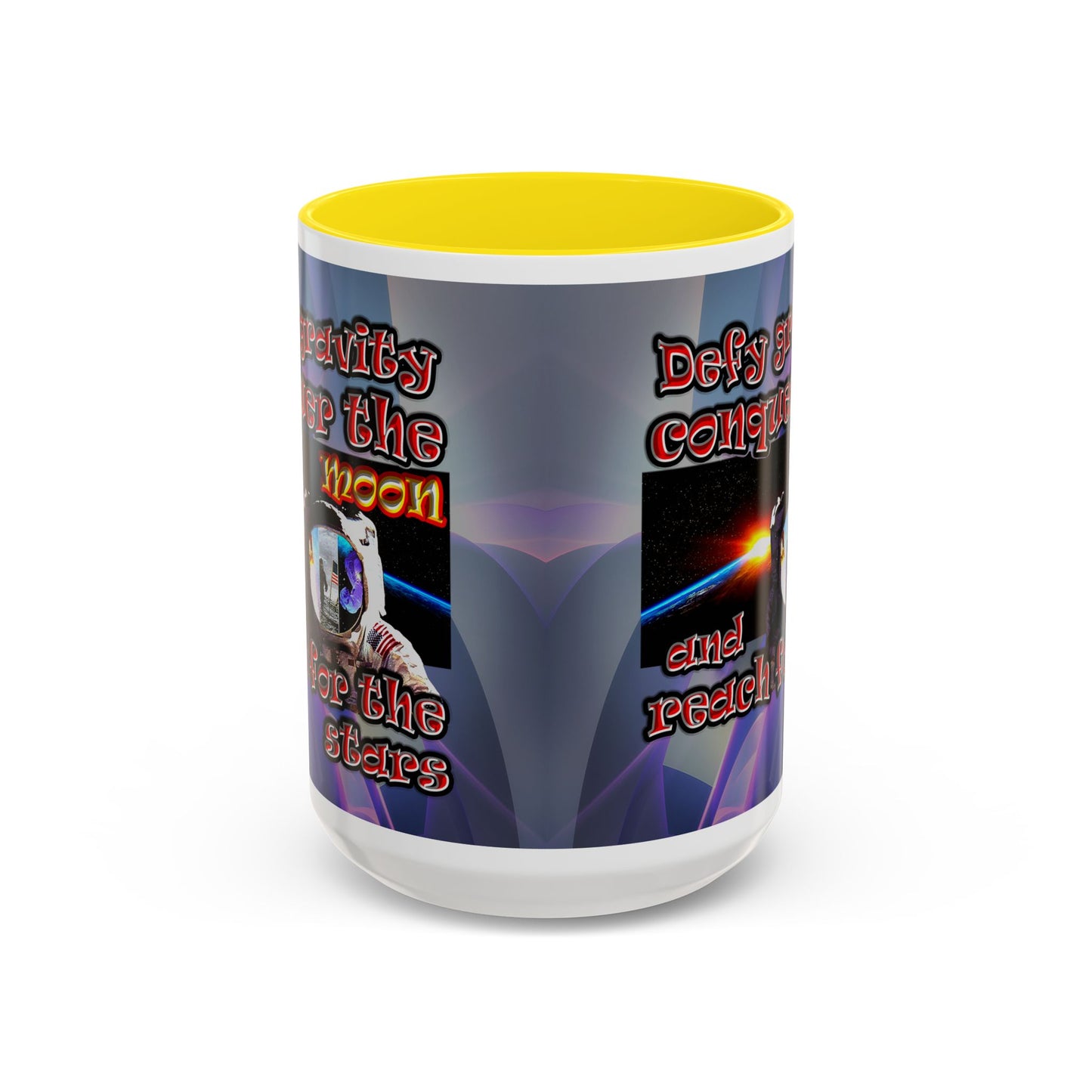 defy conquer reach - Accent Mug (grey-pink wave)