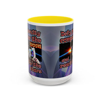 defy conquer reach - Accent Mug (grey-pink wave)