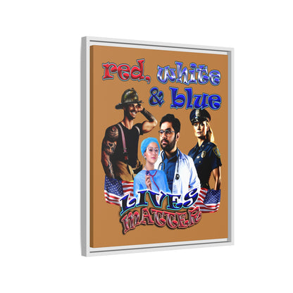 rw&b lives matter - framed canvas art (light brown)