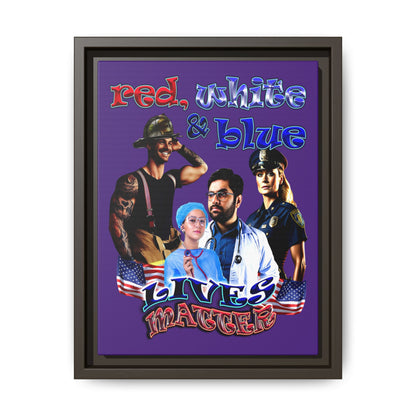 rw&b lives matter - framed canvas art (purple)