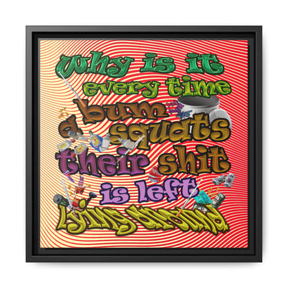 the bum's shit - framed canvas art (yellow-orange wave)